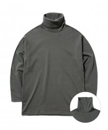 DAILY TURTLE NECK T-SHIRTS (CHARCOAL) [GLT602H33CHA]