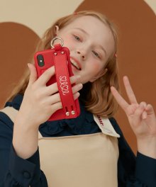 LEATHER STRAP PHONE CASE_red