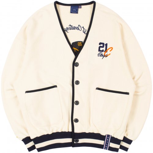 로맨틱크라운(ROMANTIC CROWN) CLASSIC LOGO COTTON CARDIGAN_OATMEAL - 사이즈 & 후기 | 무신사
