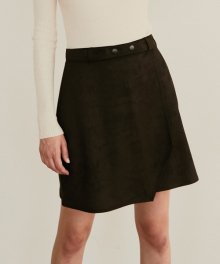 961 suede wrap skirt (dark brown)