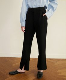 963 bottom slit slacks (black)