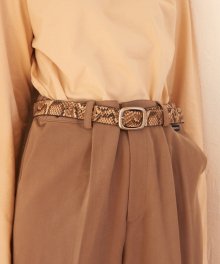 PYTHON LEATHER BELT (BEIGE)