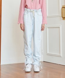 STRING WASHING DENIM PANTS (LIGHT BLUE)