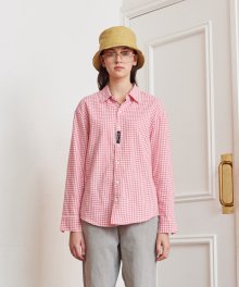 GINGHAM CHECK LONG SLEEVE SHIRT (PINK)