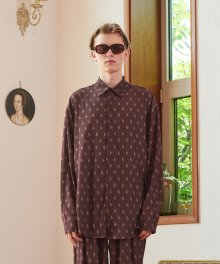 13M PRINT LONG SLEEVE SHIRT (BROWN)