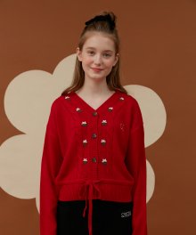 FLOWER POINT CARDIGAN_red