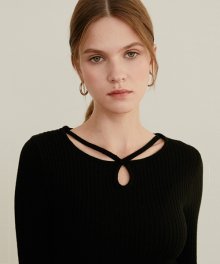 972 line point knit (black)