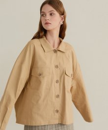 987 cotton shirts jacket (beige)