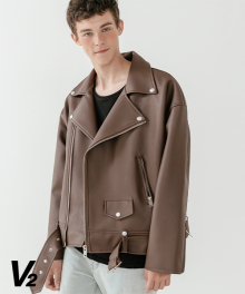 Brown overfit belt rider jacket