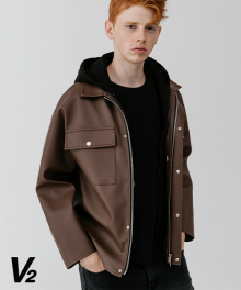 Overfit brown hood jacket