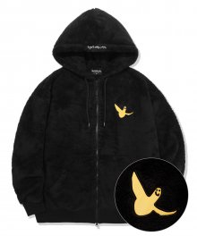 [22FW]ANGEL BOA HOOD ZIP UP BLACK