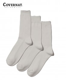 SOLID SOCKS 3 PACK WHITE