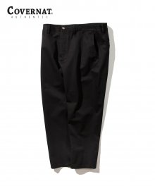 COTTON ANKLE CUT WIDE PANTS BLACK