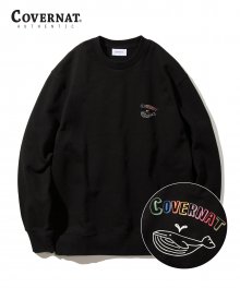 WHALE LOGO CREWNECK BLACK