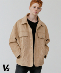 [UNISEX] Overfit suede trucker jacket_beige