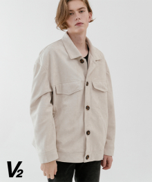Overfit suede two pocket jacket_ivory