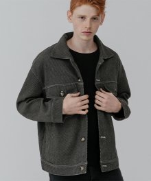 [UNISEX] Wool cross trucker jacket_gray