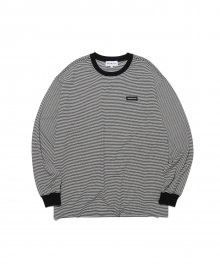 LABEL STRIPE LONG SLEEVE(BLACK)