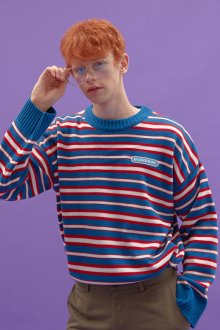 Stripe Knit Sweater_BLUE