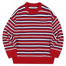 Stripe Knit Sweater_RED