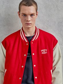 Detroit Varsity Jacket (Red/Ecru)