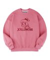 Jolliness 오버핏 기모 스웨트셔츠 AMM720(pink)