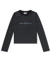 (W) BUTTERLIFE LONG SLEEVE CROP - CHARCOAL