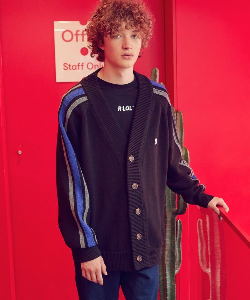 알엘오엘() (CD-19711) SLEEVE TAPE CARDIGAN BLACK 상품 이미지