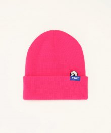 (CH-19715) SMILE WAPPEN BEANIE HOT PINK