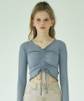 Crop String Sleeve_Slate Blue