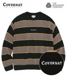 COVERNAT X TWC MULTI STRIPE KNIT CREWNECK GREIGE