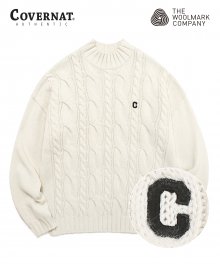 COVERNAT X TWC C LOGO MOCK-NECK KNIT IVORY