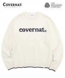 COVERNAT X TWC COOPER LOGO KNIT CREWNECK IVORY