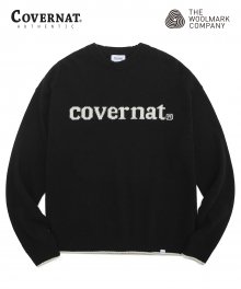 COVERNAT X TWC COOPER LOGO KNIT CREWNECK BLACK