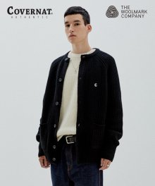 COVERNAT X TWC HEAVY GAUGE CARDIGAN BLACK