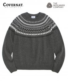 COVERNAT X TWC NORDIC KNIT CREWNECK GRAY