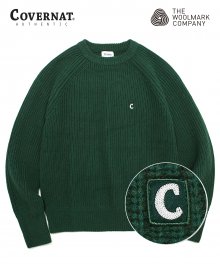 COVERNAT X TWC HEAVY GAUGE KNIT CREWNECK GREEN