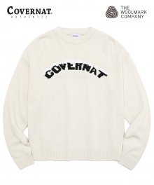 COVERNAT X TWC SNOW LOGO KNIT CREWNECK IVORY