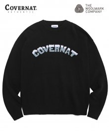 COVERNAT X TWC SNOW LOGO KNIT CREWNECK BLACK