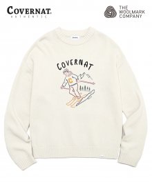 COVERNAT X TWC SKI MAN KNIT CREWNECK IVORY