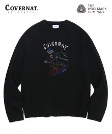 COVERNAT X TWC SKI MAN KNIT CREWNECK BLACK