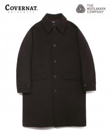 COVERNAT X TWC WOOL MAC COAT MOKA BROWN