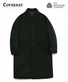 COVERNAT X TWC WOOL MAC COAT SMOKE GREEN