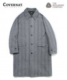 COVERNAT X TWC HERRINGBONE WOOL MAC COAT GRAY