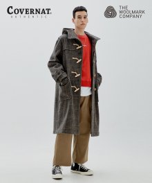 COVERNAT X TWC GLENCHECK WOOL DUFFLE COAT