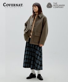 COVERNAT X TWC WOOL SHORT COAT SAGE GREEN