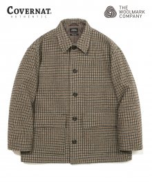 COVERNAT X TWC HOUND TOOTH WOOL SHORT COAT