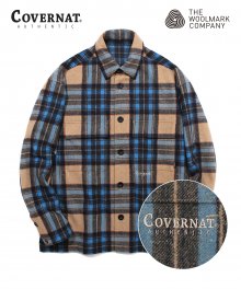 COVERNAT X TWC WOOL TARTAN CHECK 2PK SHIRTS BLUE