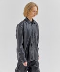 피스워커(PIECE WORKER) Synthetic Leather Shirt (Black) / Semi Over