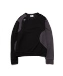 논디스클로즈(NONDISCLOTHES) [KAPPA X NONDISCLOTHES] Knit sweatshirt-black/grey